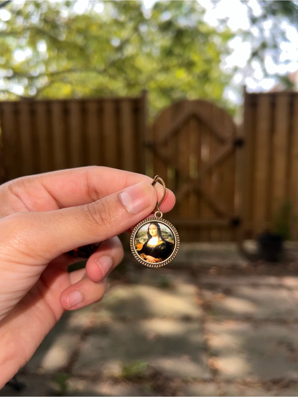 Gold-Tone Mona Lisa Earrings